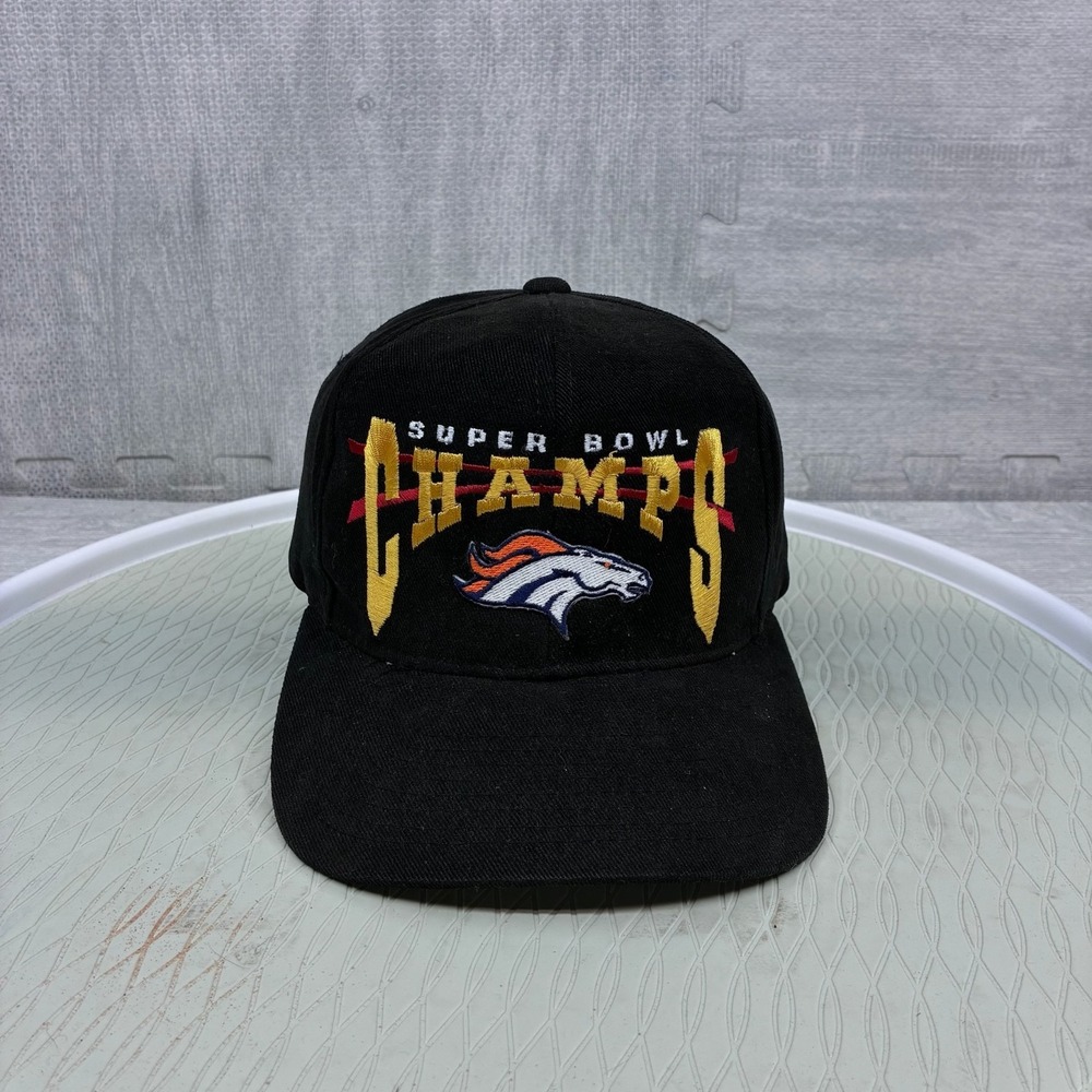 Vintage Superbowl XXII Hat Cap Snapback Black Denver Broncos Champions San Diego